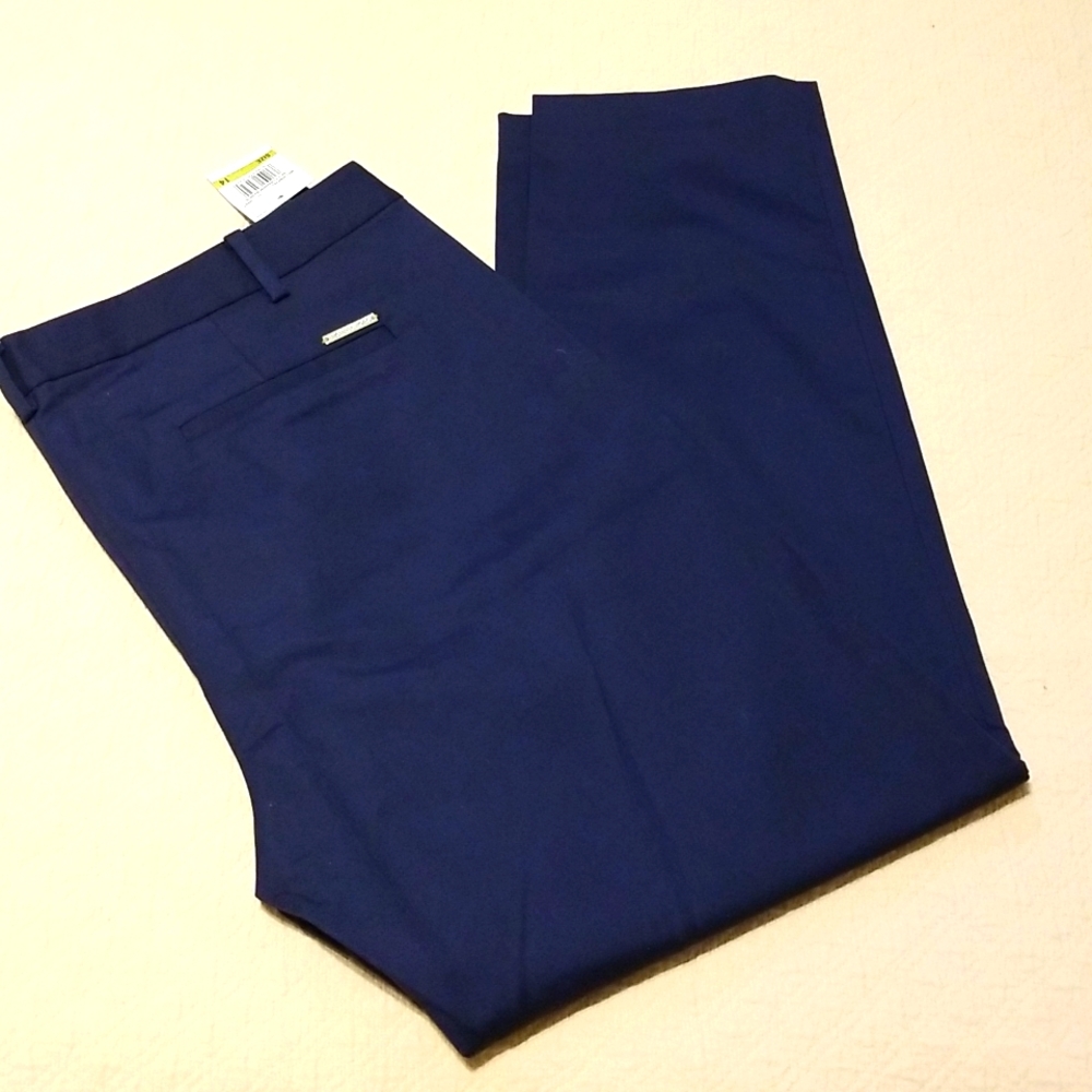 Michael Kors skinny ankle slacks 14 navy